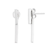 Sterling Silver Front Small Bar and Back Long Bar Earrings